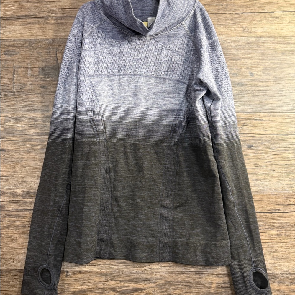 Ivivva Lululemon Gray Ombre Girls Turtle Neck Top